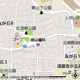 北須磨団地東口周辺の地図
