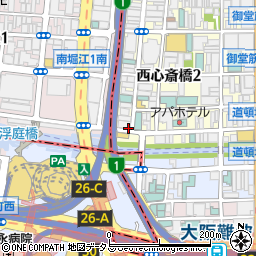 UMIYA CAFE WESTPOINT 心斎橋  カフェ周辺の地図