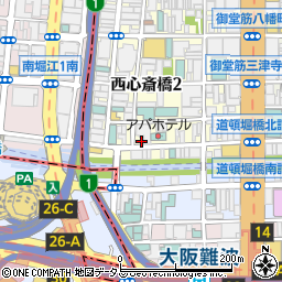大阪府大阪市中央区西心斎橋2丁目7-15周辺の地図