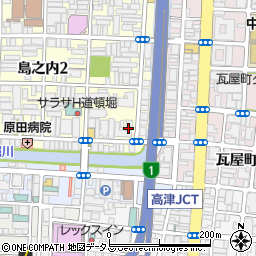 鍵の出張救急車大阪市中央区島之内営業所２４時間受付センター周辺の地図
