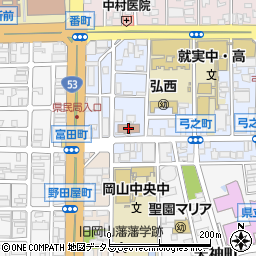 岡山県庁備前県民局　県税相談窓口夜間留守番電話周辺の地図