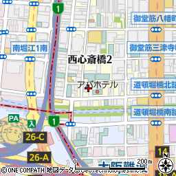 大阪府大阪市中央区西心斎橋2丁目7-22周辺の地図