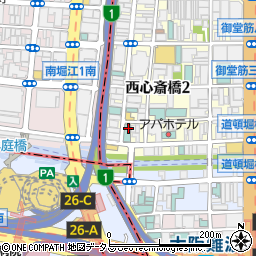 大阪府大阪市中央区西心斎橋2丁目周辺の地図