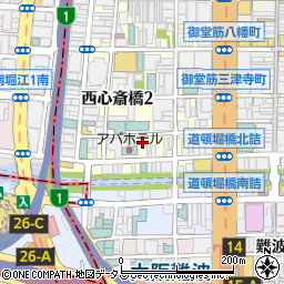 大阪府大阪市中央区西心斎橋2丁目7-27周辺の地図