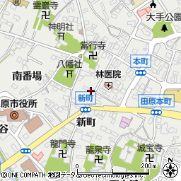 愛知県田原市田原町新町23周辺の地図