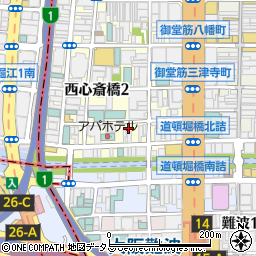 大阪府大阪市中央区西心斎橋2丁目7-28周辺の地図