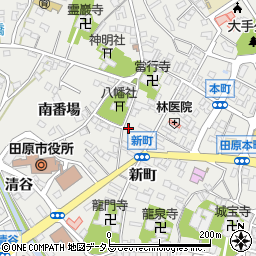 愛知県田原市田原町新町40周辺の地図