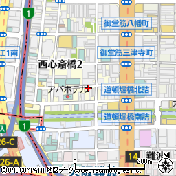 大阪府大阪市中央区西心斎橋2丁目7-30周辺の地図