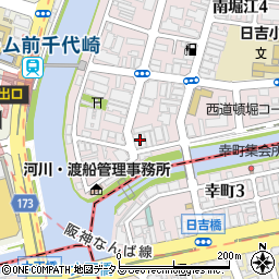 大阪府大阪市西区南堀江4丁目25-17周辺の地図