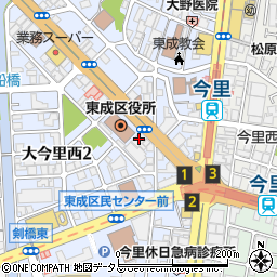 大阪黄銅周辺の地図