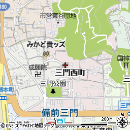 岡山市立三門児童センター周辺の地図