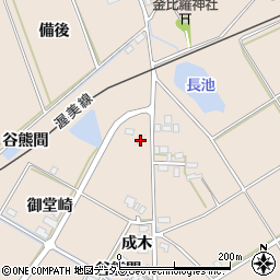 愛知県田原市谷熊町御堂崎80周辺の地図
