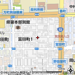 岡山県岡山市北区富田町周辺の地図
