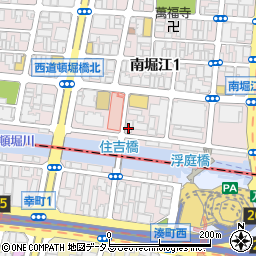 セブンイレブン大阪南堀江１丁目南店周辺の地図