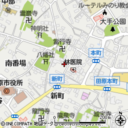 愛知県田原市田原町新町7-2周辺の地図