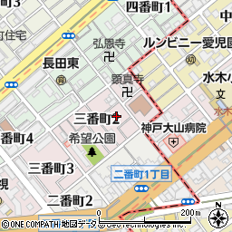 タイムズ長田三番町駐車場周辺の地図
