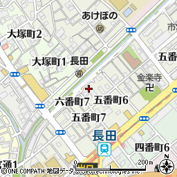 兵庫県神戸市長田区六番町6丁目周辺の地図