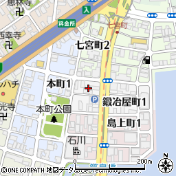 兵庫県神戸市兵庫区鍛冶屋町2丁目周辺の地図