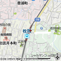 イーストフォレスト枚岡駅前周辺の地図