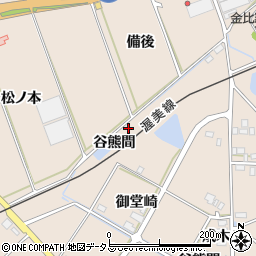 愛知県田原市谷熊町（谷熊間）周辺の地図