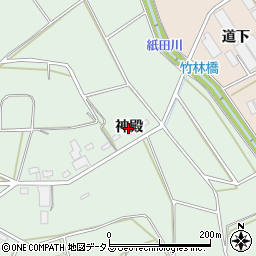 愛知県豊橋市城下町（神殿）周辺の地図