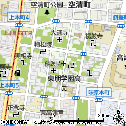 大阪府大阪市天王寺区城南寺町周辺の地図