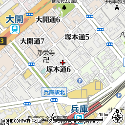 キューブ神戸塚本通り周辺の地図