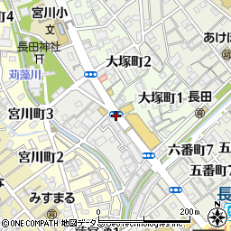 長田神社前周辺の地図