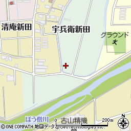 静岡県磐田市宇兵衛新田周辺の地図