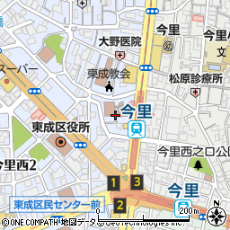 大阪府大阪市東成区大今里西1丁目27周辺の地図