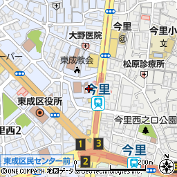 大阪市消防局東成消防署周辺の地図