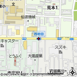 西岩田周辺の地図