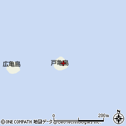 愛知県知多郡南知多町篠島戸亀島周辺の地図