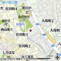 リパーク長田神社前第３駐車場周辺の地図