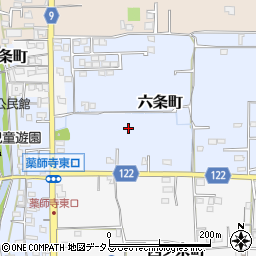奈良県奈良市六条東町周辺の地図