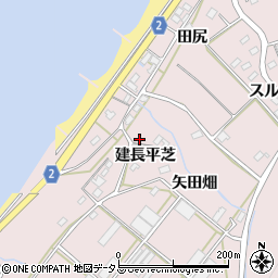 愛知県田原市野田町建長平芝周辺の地図