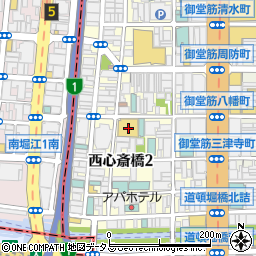大阪府大阪市中央区西心斎橋2丁目9-28周辺の地図