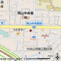 セブンイレブン岡山中央署前店周辺の地図