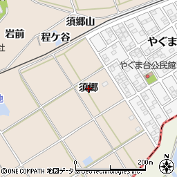 愛知県田原市谷熊町須郷周辺の地図
