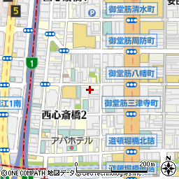 大阪府大阪市中央区西心斎橋2丁目9-34周辺の地図