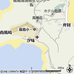 愛知県知多郡南知多町篠島汐味周辺の地図