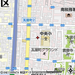 大阪府大阪市中央区瓦屋町周辺の地図