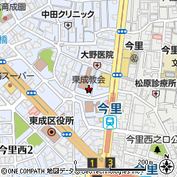 日本キリスト合同東成教会周辺の地図