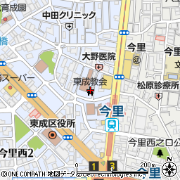 日本キリスト合同教会東成教会周辺の地図