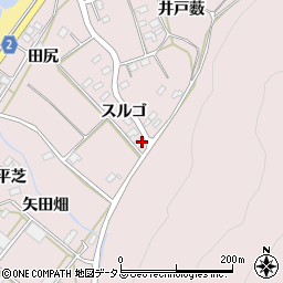 愛知県田原市野田町（宮西）周辺の地図