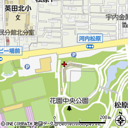 東大阪市立公園花園中央公園管理事務所・野球場本部棟周辺の地図