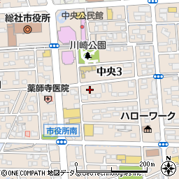 岡山県総社市中央周辺の地図