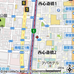 大阪府大阪市中央区西心斎橋2丁目18-16周辺の地図