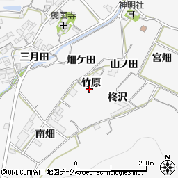 愛知県田原市仁崎町（竹原）周辺の地図