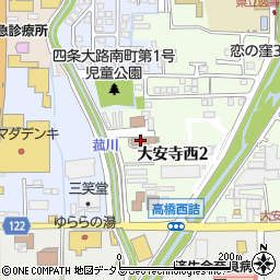 奈良市役所　土木管理センター周辺の地図